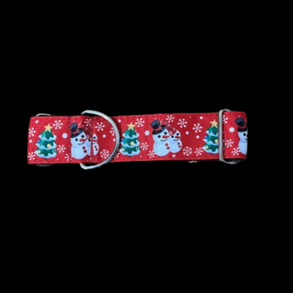 House Collar - Christmas Snowman Chrome Fittings