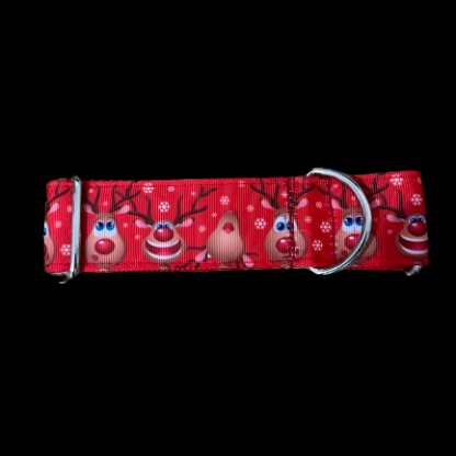 Whippet Greyhound house collar Christmas Rudolph