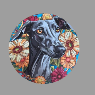 Whippet Grey Hound Circular Tin Signs. The Smart Dog Company