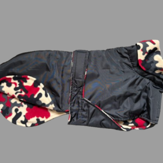 Whippet waterproof coat - Black fleece lined with adjustable bib. The Smart Dog Company